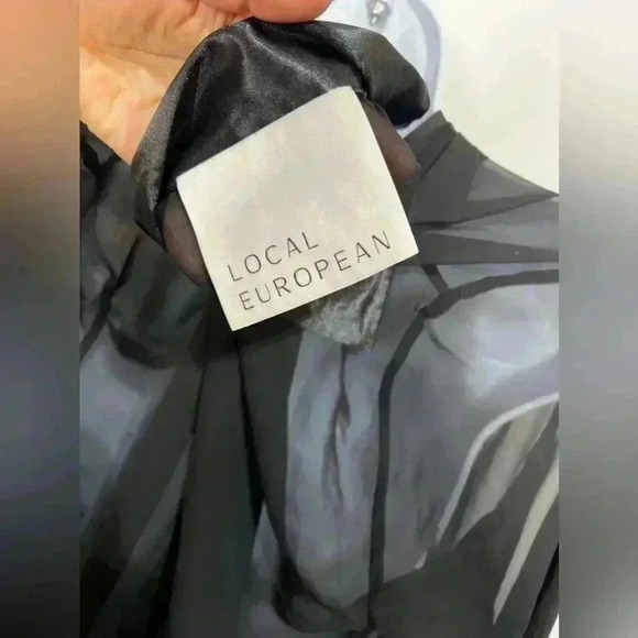 Local European Oversized Long Sleeve Sheer Button Down Blouse In Black Size S - Picture 7 of 7